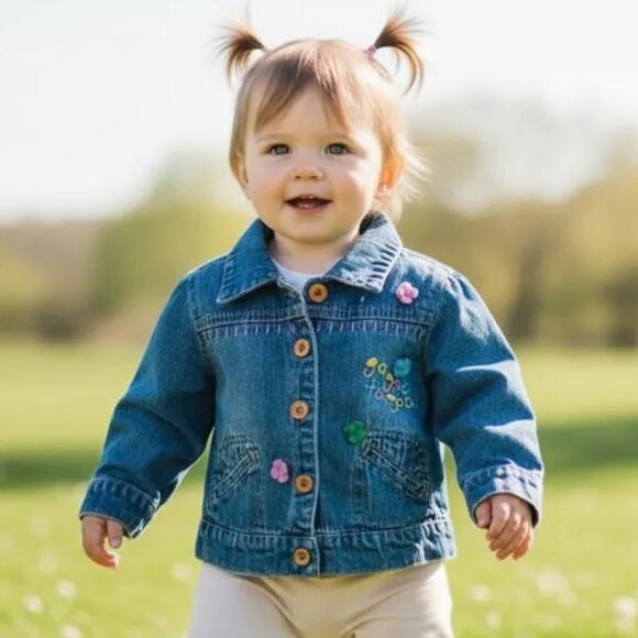 Gagou Tagou Floral Caterpillar Denim Jean Jackets 18 Months - Picture 9 of 9